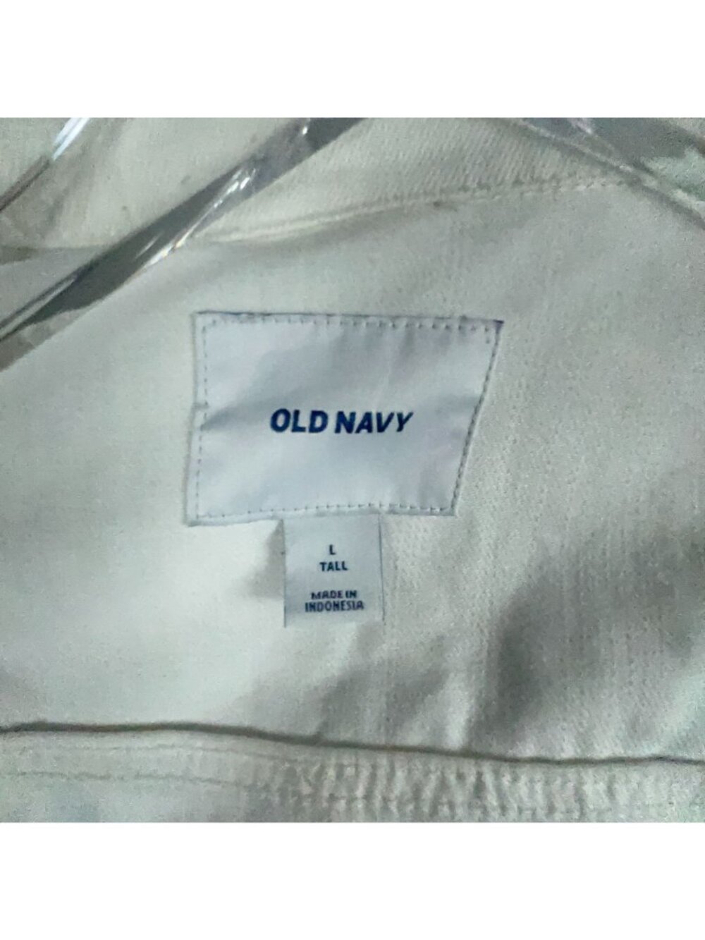 Old Navy Tucker Jacket Size Large Tall White 100% Cotton Button-Front - Picture 7 of 14